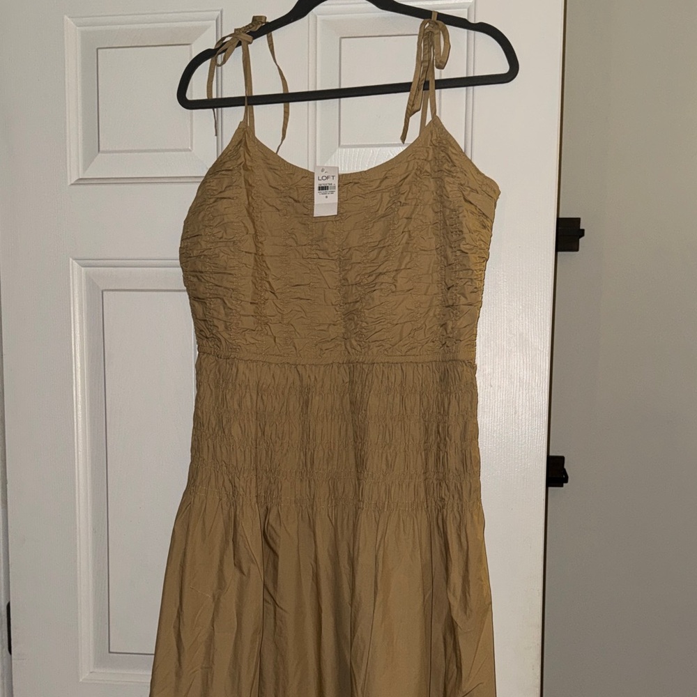 LOFT Tan Midi Dress